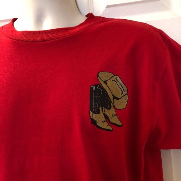 Wild West Stompers Red Graphic Men's Unisex T-shirt Large Western Double Sided - Picture 4 of 9